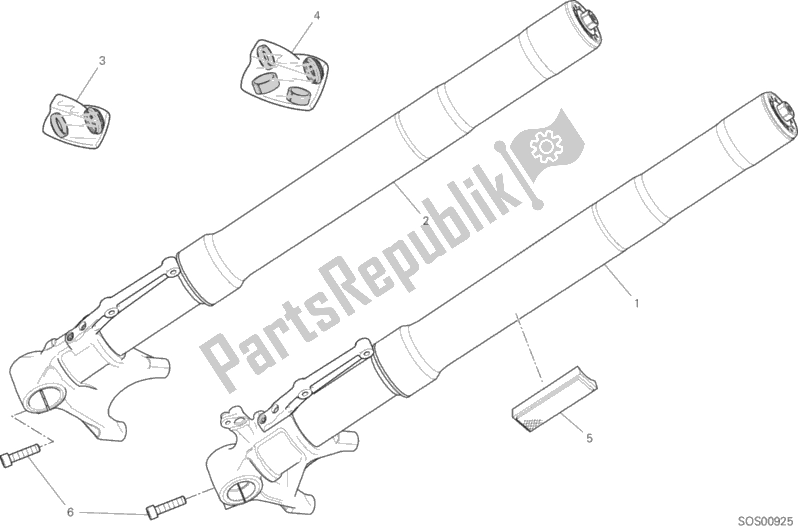 All parts for the Front Fork of the Ducati Supersport S 937 2019